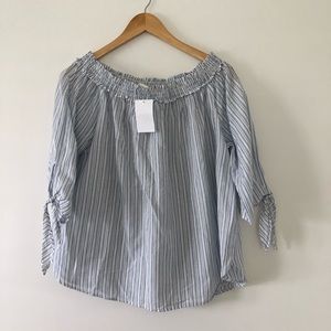 NWT new with tags h&m off the shoulder striped top